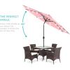 imageBest Choice Products 10ft Solar Polyester LED Lighted Patio Umbrella wTilt Adjustment and UVResistant Fabric  TanCarnation