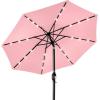 imageBest Choice Products 10ft Solar Polyester LED Lighted Patio Umbrella wTilt Adjustment and UVResistant Fabric  TanCarnation