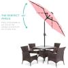 imageBest Choice Products 10ft Solar Polyester LED Lighted Patio Umbrella wTilt Adjustment and UVResistant Fabric  TanCarnation
