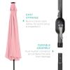 imageBest Choice Products 10ft Solar Polyester LED Lighted Patio Umbrella wTilt Adjustment and UVResistant Fabric  TanCarnation