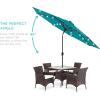 imageBest Choice Products 10ft Solar Polyester LED Lighted Patio Umbrella wTilt Adjustment and UVResistant Fabric  TanCerulean
