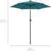 imageBest Choice Products 10ft Solar Polyester LED Lighted Patio Umbrella wTilt Adjustment and UVResistant Fabric  TanCerulean