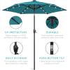 imageBest Choice Products 10ft Solar Polyester LED Lighted Patio Umbrella wTilt Adjustment and UVResistant Fabric  TanCerulean