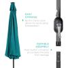 imageBest Choice Products 10ft Solar Polyester LED Lighted Patio Umbrella wTilt Adjustment and UVResistant Fabric  TanCerulean