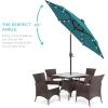 imageBest Choice Products 10ft Solar Polyester LED Lighted Patio Umbrella wTilt Adjustment and UVResistant Fabric  TanCerulean