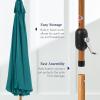 imageBest Choice Products 10ft Solar Polyester LED Lighted Patio Umbrella wTilt Adjustment and UVResistant Fabric  TanCerulean