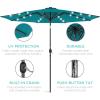 imageBest Choice Products 10ft Solar Polyester LED Lighted Patio Umbrella wTilt Adjustment and UVResistant Fabric  TanCerulean
