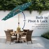 imageBest Choice Products 10ft Solar Polyester LED Lighted Patio Umbrella wTilt Adjustment and UVResistant Fabric  TanCerulean