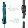 imageBest Choice Products 10ft Solar Polyester LED Lighted Patio Umbrella wTilt Adjustment and UVResistant Fabric  TanCerulean
