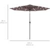 imageBest Choice Products 10ft Solar Polyester LED Lighted Patio Umbrella wTilt Adjustment and UVResistant Fabric  TanDeep Taupe