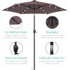 imageBest Choice Products 10ft Solar Polyester LED Lighted Patio Umbrella wTilt Adjustment and UVResistant Fabric  TanDeep Taupe