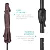 imageBest Choice Products 10ft Solar Polyester LED Lighted Patio Umbrella wTilt Adjustment and UVResistant Fabric  TanDeep Taupe