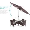 imageBest Choice Products 10ft Solar Polyester LED Lighted Patio Umbrella wTilt Adjustment and UVResistant Fabric  TanDeep Taupe