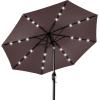 imageBest Choice Products 10ft Solar Polyester LED Lighted Patio Umbrella wTilt Adjustment and UVResistant Fabric  TanDeep Taupe