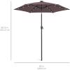 imageBest Choice Products 10ft Solar Polyester LED Lighted Patio Umbrella wTilt Adjustment and UVResistant Fabric  TanDeep Taupe