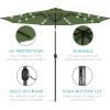 imageBest Choice Products 10ft Solar Polyester LED Lighted Patio Umbrella wTilt Adjustment and UVResistant Fabric  TanFern