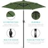 imageBest Choice Products 10ft Solar Polyester LED Lighted Patio Umbrella wTilt Adjustment and UVResistant Fabric  TanFern