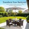 imageBest Choice Products 10ft Solar Polyester LED Lighted Patio Umbrella wTilt Adjustment and UVResistant Fabric  TanFog Gray