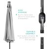 imageBest Choice Products 10ft Solar Polyester LED Lighted Patio Umbrella wTilt Adjustment and UVResistant Fabric  TanFog Gray