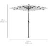 imageBest Choice Products 10ft Solar Polyester LED Lighted Patio Umbrella wTilt Adjustment and UVResistant Fabric  TanFog Gray