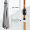 imageBest Choice Products 10ft Solar Polyester LED Lighted Patio Umbrella wTilt Adjustment and UVResistant Fabric  TanFog Gray