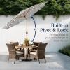 imageBest Choice Products 10ft Solar Polyester LED Lighted Patio Umbrella wTilt Adjustment and UVResistant Fabric  TanFog Gray