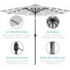 imageBest Choice Products 10ft Solar Polyester LED Lighted Patio Umbrella wTilt Adjustment and UVResistant Fabric  TanFog Gray