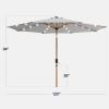 imageBest Choice Products 10ft Solar Polyester LED Lighted Patio Umbrella wTilt Adjustment and UVResistant Fabric  TanFog Gray