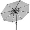 imageBest Choice Products 10ft Solar Polyester LED Lighted Patio Umbrella wTilt Adjustment and UVResistant Fabric  TanFog Gray