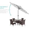 imageBest Choice Products 10ft Solar Polyester LED Lighted Patio Umbrella wTilt Adjustment and UVResistant Fabric  TanFog Gray