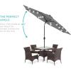 imageBest Choice Products 10ft Solar Polyester LED Lighted Patio Umbrella wTilt Adjustment and UVResistant Fabric  TanGray