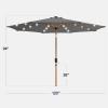 imageBest Choice Products 10ft Solar Polyester LED Lighted Patio Umbrella wTilt Adjustment and UVResistant Fabric  TanGray