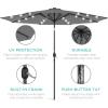 imageBest Choice Products 10ft Solar Polyester LED Lighted Patio Umbrella wTilt Adjustment and UVResistant Fabric  TanGray