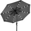 imageBest Choice Products 10ft Solar Polyester LED Lighted Patio Umbrella wTilt Adjustment and UVResistant Fabric  TanGray