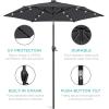 imageBest Choice Products 10ft Solar Polyester LED Lighted Patio Umbrella wTilt Adjustment and UVResistant Fabric  TanGray