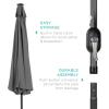 imageBest Choice Products 10ft Solar Polyester LED Lighted Patio Umbrella wTilt Adjustment and UVResistant Fabric  TanGray