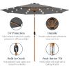 imageBest Choice Products 10ft Solar Polyester LED Lighted Patio Umbrella wTilt Adjustment and UVResistant Fabric  TanGray