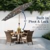 imageBest Choice Products 10ft Solar Polyester LED Lighted Patio Umbrella wTilt Adjustment and UVResistant Fabric  TanGray