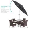 imageBest Choice Products 10ft Solar Polyester LED Lighted Patio Umbrella wTilt Adjustment and UVResistant Fabric  TanGray
