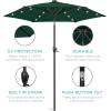 imageBest Choice Products 10ft Solar Polyester LED Lighted Patio Umbrella wTilt Adjustment and UVResistant Fabric  TanGreen