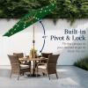 imageBest Choice Products 10ft Solar Polyester LED Lighted Patio Umbrella wTilt Adjustment and UVResistant Fabric  TanGreen