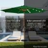 imageBest Choice Products 10ft Solar Polyester LED Lighted Patio Umbrella wTilt Adjustment and UVResistant Fabric  TanGreen