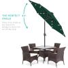 imageBest Choice Products 10ft Solar Polyester LED Lighted Patio Umbrella wTilt Adjustment and UVResistant Fabric  TanGreen