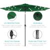 imageBest Choice Products 10ft Solar Polyester LED Lighted Patio Umbrella wTilt Adjustment and UVResistant Fabric  TanGreen
