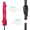 imageBest Choice Products 10ft Solar Polyester LED Lighted Patio Umbrella wTilt Adjustment and UVResistant Fabric  TanHot Pink