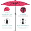imageBest Choice Products 10ft Solar Polyester LED Lighted Patio Umbrella wTilt Adjustment and UVResistant Fabric  TanHot Pink