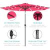 imageBest Choice Products 10ft Solar Polyester LED Lighted Patio Umbrella wTilt Adjustment and UVResistant Fabric  TanHot Pink
