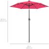 imageBest Choice Products 10ft Solar Polyester LED Lighted Patio Umbrella wTilt Adjustment and UVResistant Fabric  TanHot Pink