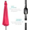 imageBest Choice Products 10ft Solar Polyester LED Lighted Patio Umbrella wTilt Adjustment and UVResistant Fabric  TanHot Pink