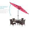 imageBest Choice Products 10ft Solar Polyester LED Lighted Patio Umbrella wTilt Adjustment and UVResistant Fabric  TanHot Pink